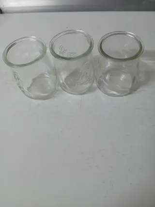 3 tarros de cristal para yogur