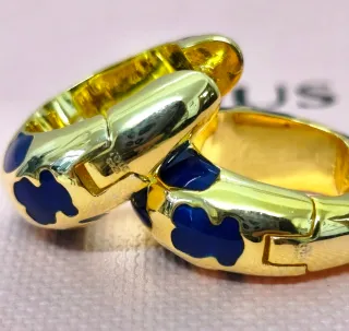 Pendientes Tous Aro Azul y Dorado