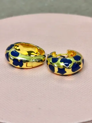 Pendientes Tous Aro Azul y Dorado