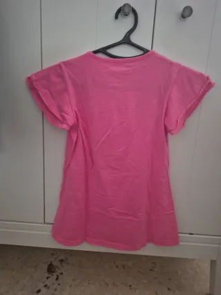 Camiseta niña rosa con lazo