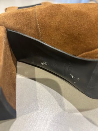 Botines tacón marrón ante cómodos, por estrenar