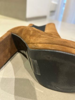 Botines tacón marrón ante cómodos, por estrenar