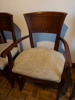 4 Sillas Comedor Madera Cerezo 2sillas y 2 sillone