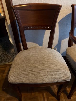 4 Sillas Comedor Madera Cerezo 2sillas y 2 sillone