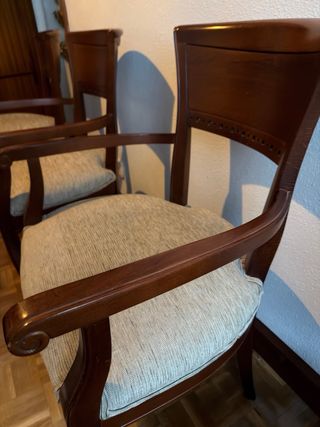 4 Sillas Comedor Madera Cerezo 2sillas y 2 sillone