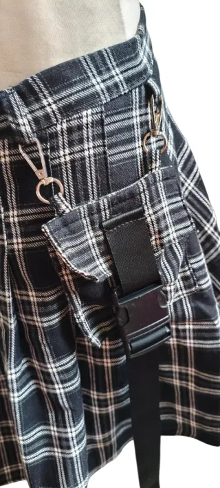 Falda Plisada Cuadros Estilo Gótico/Punk