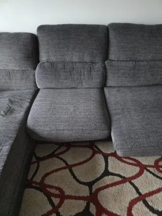 Sofá modular gris tela,chaise longue