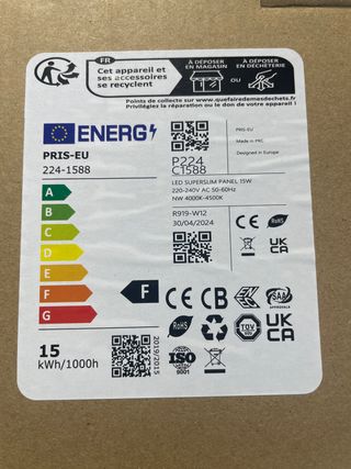 Foco LED Energ Superslim Panel 15W Dispongo de 5