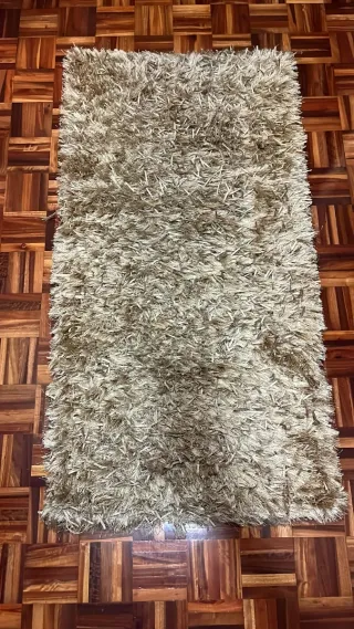 Alfombra Shaggy Beige y Gris