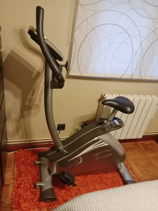 Bicicleta Estática Gris y Negra