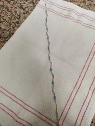 Gargantilla plata y turquesa 42 cm