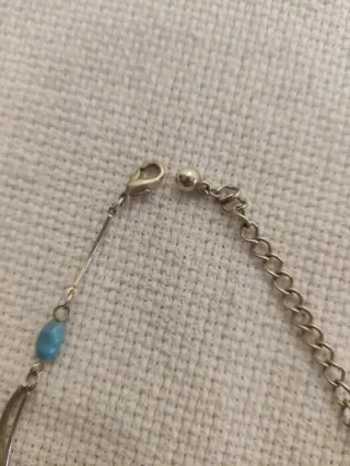 Gargantilla plata y turquesa 42 cm