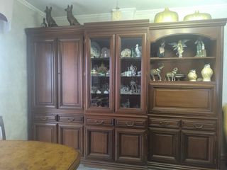 Armario comedor 3 partes madera y cristal