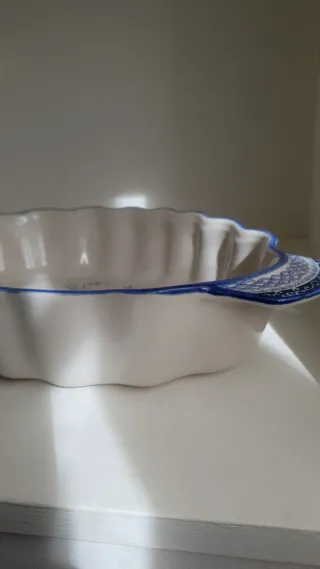 Bandeja cerámica flores azules