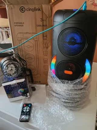 Altavoz Cinglink Bluetooth Karaoke Radio Mando Luc