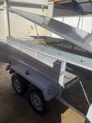 Remolque transporte perros gris