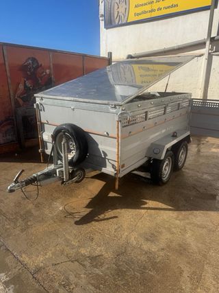 Remolque transporte perros gris