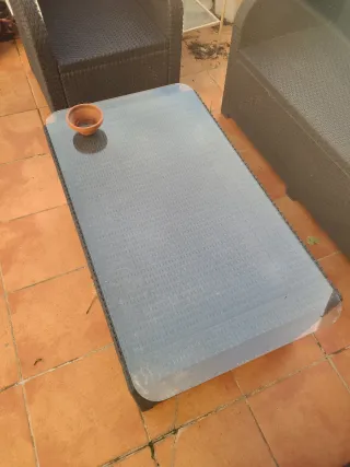 Conjunto Sillones de terraza ratán marrón oscuro.