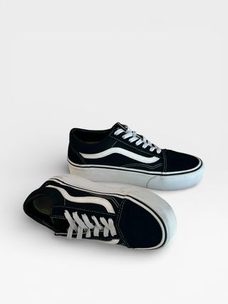 Zapatillas Vans 37, Old Skool Platform negro y bla
