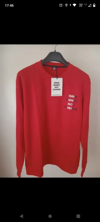 Felpa uomo cotone rossa L