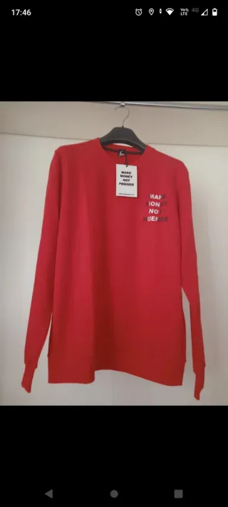 Felpa uomo cotone rossa L