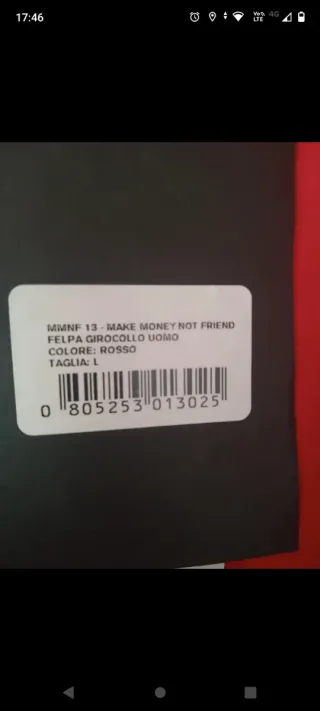 Felpa uomo cotone rossa L