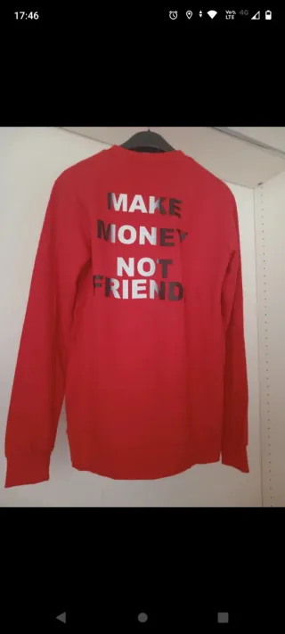 Felpa uomo cotone rossa L