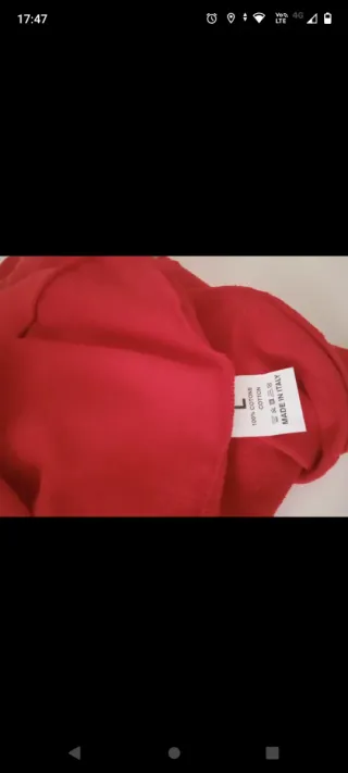 Felpa uomo cotone rossa L