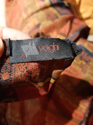 Foulard seta fantasia oro e rosso