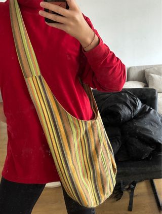 Bolso de tela con rayas