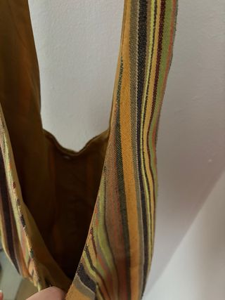 Bolso de tela con rayas