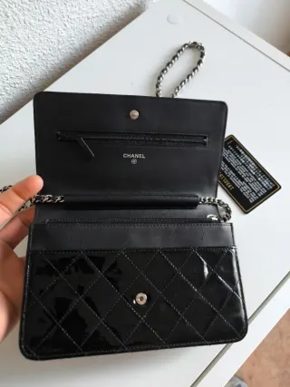 Bolso Chanel Negro Charol Cadena