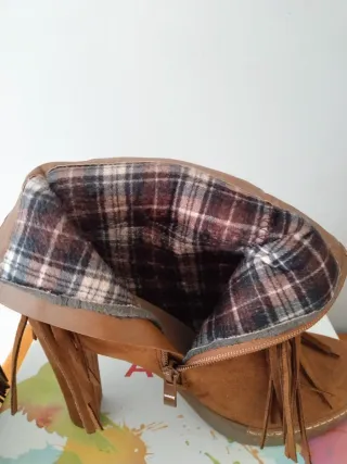 Botín ASHE tacón flecos marrón T.38