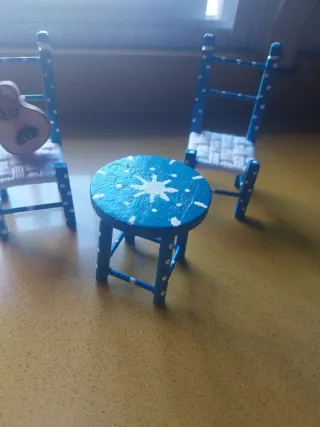 Mesa y Sillas Flamenco Miniatura