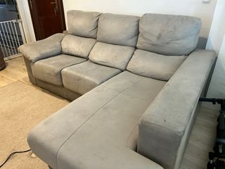 Sofá chaise longue gris