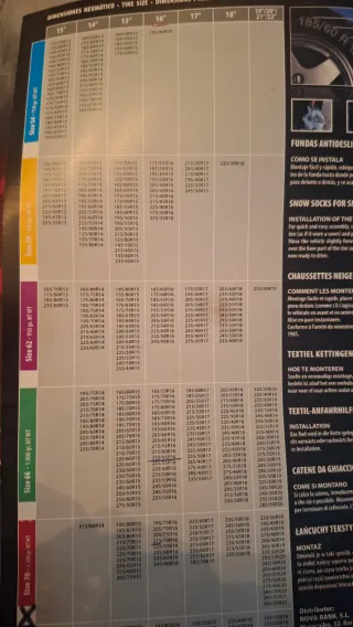 Cadenas textiles para nieve