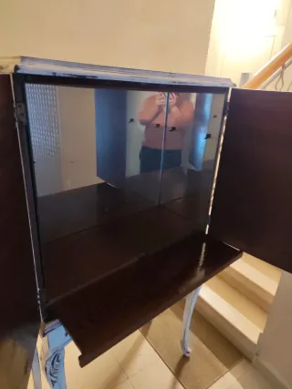 Vitrina antigua madera y cristal