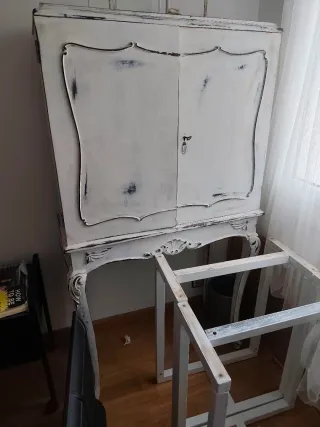 Vitrina antigua madera y cristal