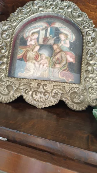 Cuadro Mural religioso porcelana y plata