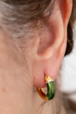 Pendientes Aro Oro 18k con Jade