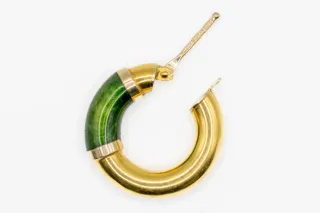 Pendientes Aro Oro 18k con Jade