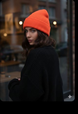 Gorro de lana naranja