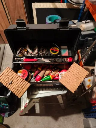 Caña de pescar con carrete