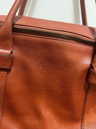 Borsa Calvin Klein in vera pelle color cuoio