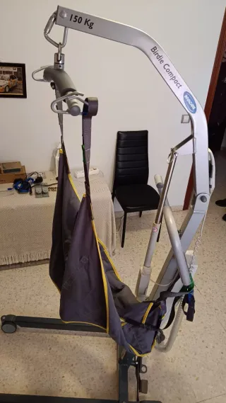 Silla de ruedas y grua de traslado