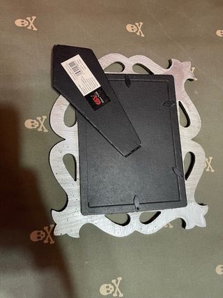 Marco de fotos plateado decorativo