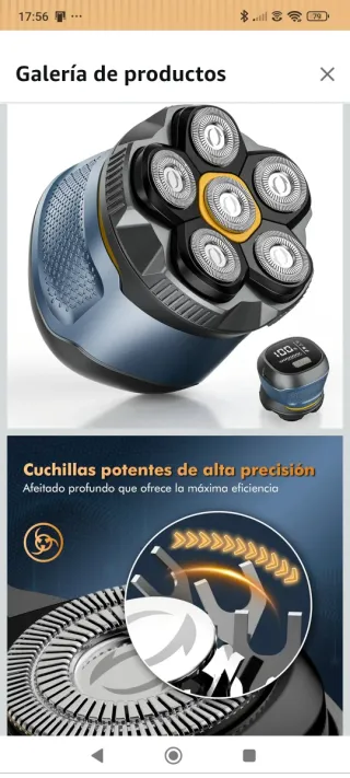 Afeitadora Eléctrica Cabeza y Cara Azul/Gris