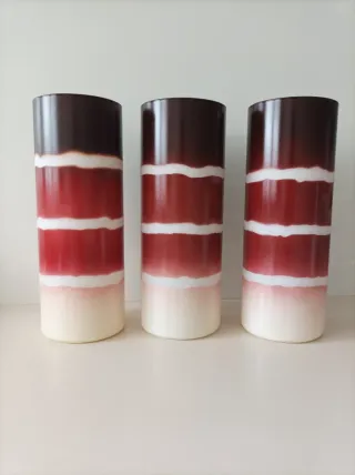 Set di 3 tulipani cilindrici in vetro