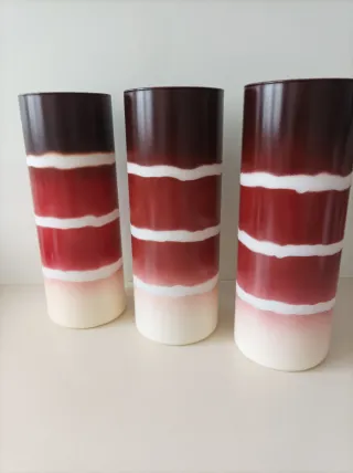 Set di 3 tulipani cilindrici in vetro