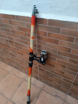 Cana de pescar con carrete